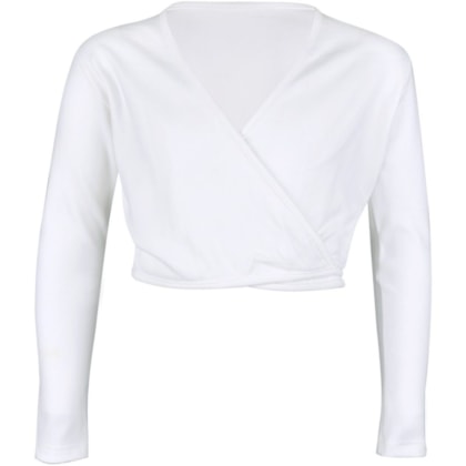 Bolero Ballet Manga Longa Só Dança Branco Tamanho 12 Promoção Bolero Ballet Manga Longa Só Dança Branco Tamanho 12 Promoção
