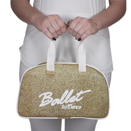 Bolsa de Mão Só Dança BG-762 Com Gliter Dourado Feminina Bolsa de Mão Só Dança BG-762 Com Gliter Dourado Feminina
