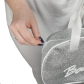 Bolsa de Mão Só Dança BG-762 Com Gliter Prata Feminino Bolsa de Mão Só Dança BG-762 Com Gliter Prata Feminino
