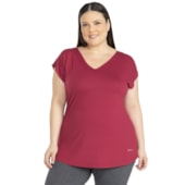 Camiseta Trinys Fluidity Essential A-874 Plus Size Bordô Feminina