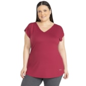 Camiseta Trinys Fluidity Essential A-874 Plus Size Bordô Feminina Camiseta Trinys Fluidity Essential A-874 Plus Size Bordô Feminina