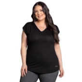 Camiseta Trinys Fluidity Essential A-874 Plus Size Preto Feminina