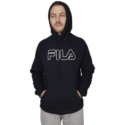 Casaco Moletom Fila Letter Outline Winter Masculino