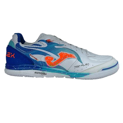 Chuteira Futsal Joma Top Flex Reboud  Adulto Branco/Azul