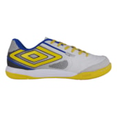 Chuteira Futsal Umbro Pro 5 Bump Club Branco e Amarelo Unissex