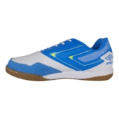 Chuteira Futsal Umbro Pro 5 Bump Club Branco e Azul Masculino Chuteira Futsal Umbro Pro 5 Bump Club Branco e Azul Masculino