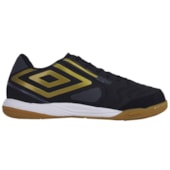 Chuteira Futsal Umbro Pro 5 Bump Club Preto e Dourado Unissex