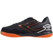 Chuteira Futsal Umbro Pro 5 Bump Club Preto Preto e Laranja Unissex