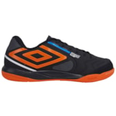 Chuteira Futsal Umbro Pro 5 Bump Club Preto Preto e Laranja Unissex