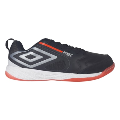 Chuteira Futsal Umbro Pro 5 Bump Preto e Prata Adulto