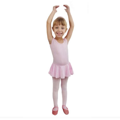 Collant Ballet Com Saia Ritmus Regata Aurora Infantil Collant Ballet Com Saia Ritmus Regata Aurora Infantil