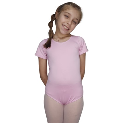 Collant Ballet Vya Fit Meia Manga Liso Infantil Collant Ballet Vya Fit Meia Manga Liso Infantil
