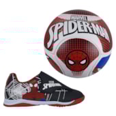 Kit Chuteira Marvel + Bola Spider Man Infantil Preto