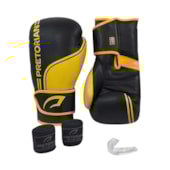 Kit Luva Boxe Pretorian First FX1 Luva+Faixas+Protetor Bucal Unissex