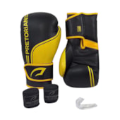 Kit Luva Boxe Pretorian First FX1 Luva+Faixas+Protetor Bucal Unissex