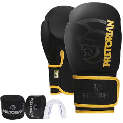 Kit Luva Boxe Pretorian First FX2 Luva+Faixas+Protetor Bucal Unissex Kit Luva Boxe Pretorian First FX2 Luva+Faixas+Protetor Bucal Unissex