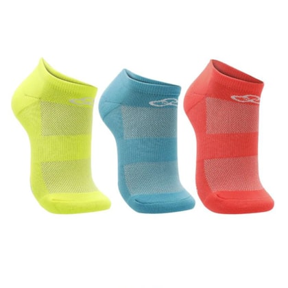 Kit Meia Olympikus Neon Invisível Poliamida Unissex Kit Meia Olympikus Neon Invisível Poliamida Unissex
