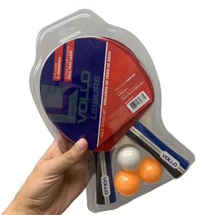 Kit Tênis De Mesa Vollo (2 Raquetes + 3 Bolinhas) VT710 Kit Tênis De Mesa Vollo (2 Raquetes + 3 Bolinhas) VT710