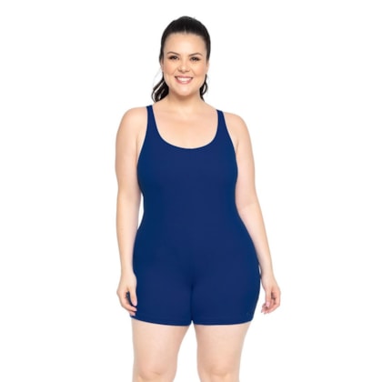 Maio Macaquinho Natação Hidro Trinys Lymph Helanca Plus Size A-808