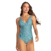 Maio Natação Trinys Estampado 3587 Com Recorte Seios Feminino Maio Natação Trinys Estampado 3587 Com Recorte Seios Feminino