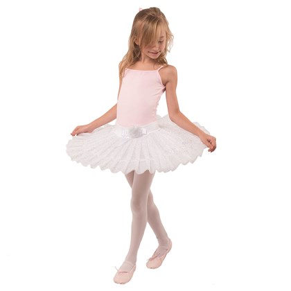 Saia Para Ballet Tutu Bandeja Flexão Com Glitter Infantil