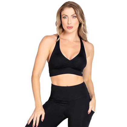 Top Academia Trinys Soft Core F-15443 Com Bojo Preto Feminino Top Academia Trinys Soft Core F-15443 Com Bojo Preto Feminino
