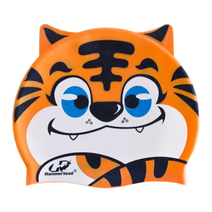 Touca de Natação Hammerhead Silicone Animal Kids Tigre Infantil